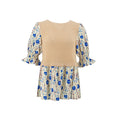 Blusa Posh Mangas Cortas Estampado Peplum para Damas