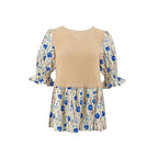 Blusa Posh Mangas Cortas Estampado Peplum para Damas