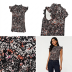 Blusa Posh Mangas Cortas Print para Damas