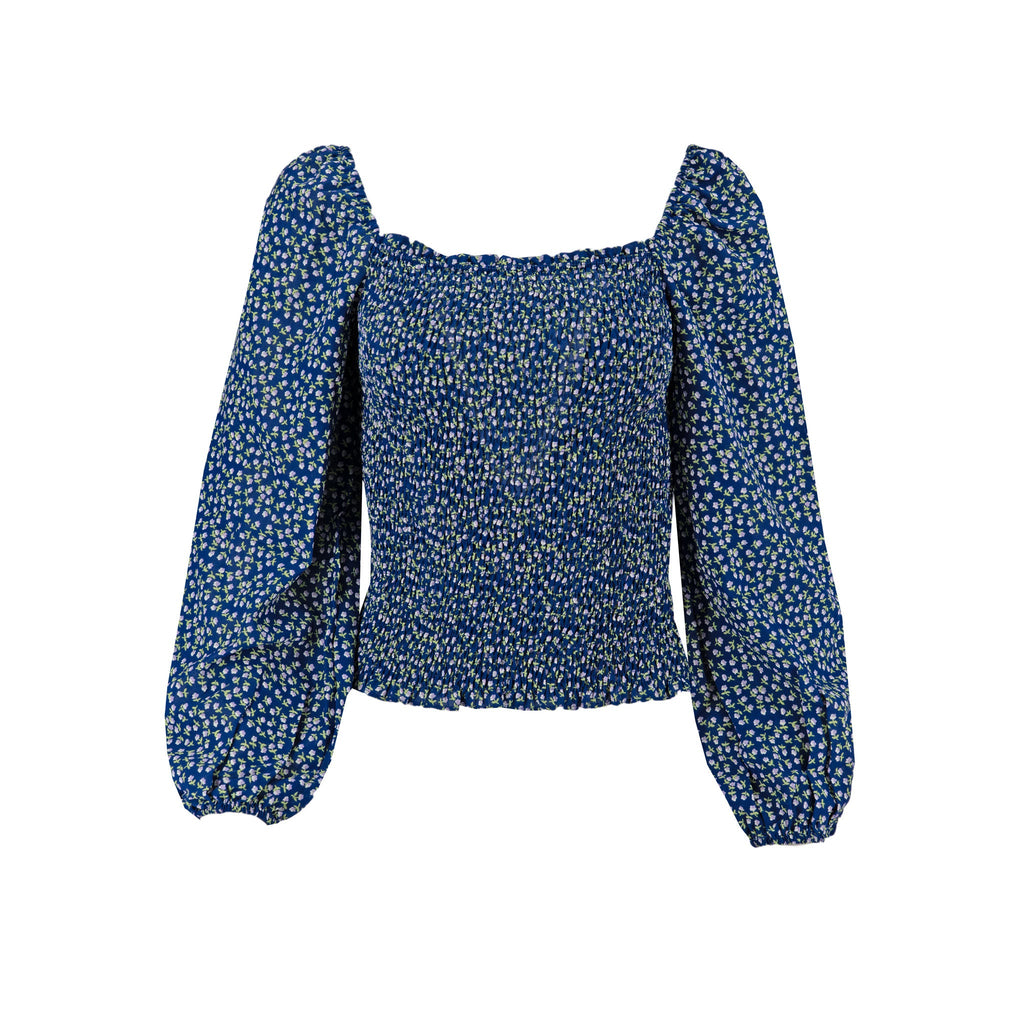 Blusa Posh Mangas Largas Floral Ruches para Damas