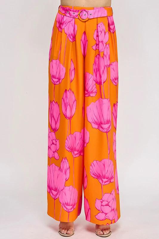Pantalones Milk & Honey Estampado Con Cinturón P/ Damas by Milk & Honey
