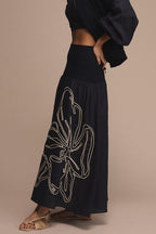 Falda playa dorada azul navy
