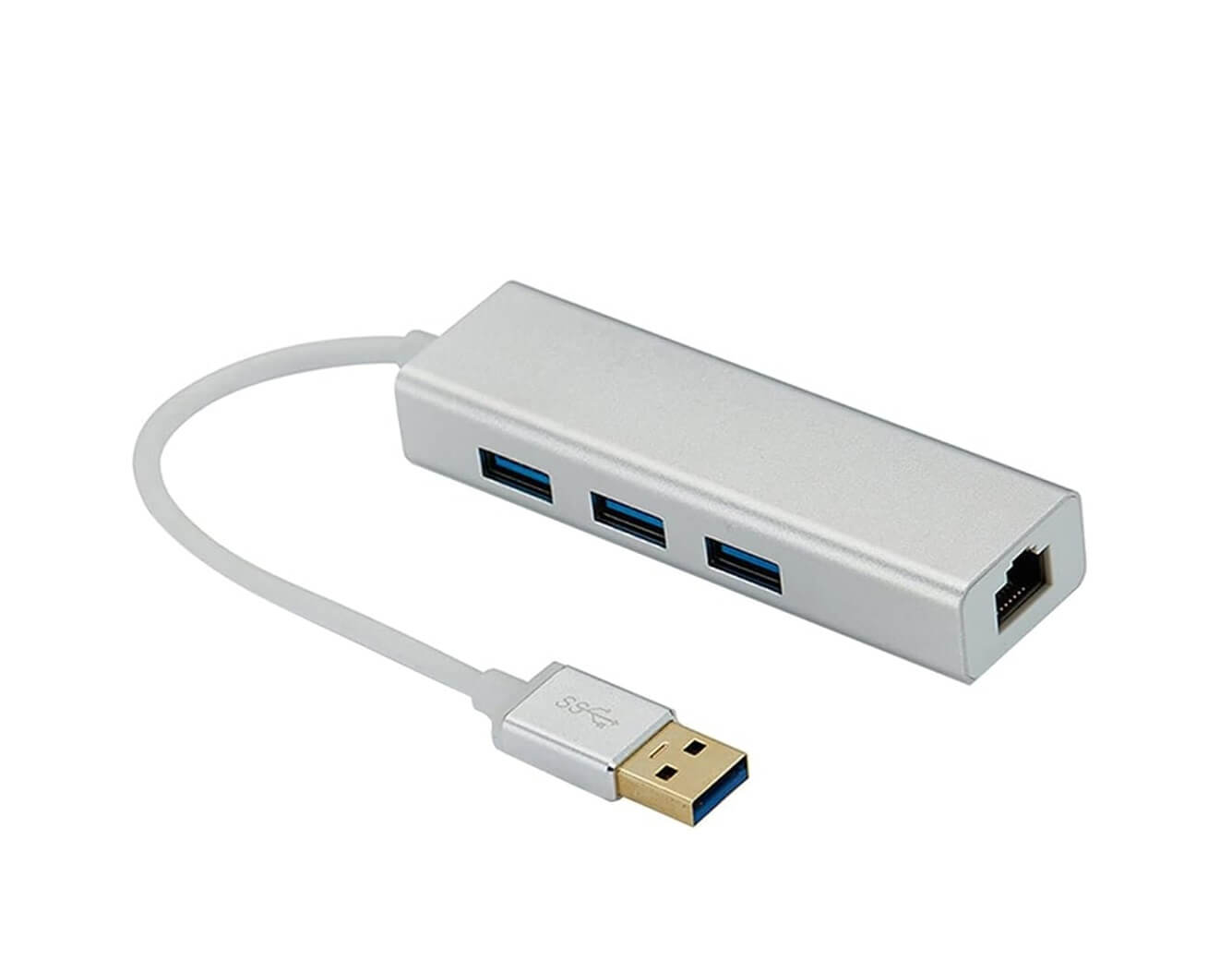 Adaptador Hub De Lan + USB 3.0 de 3 Puertos De Alta Velocidad 1,000Mbps