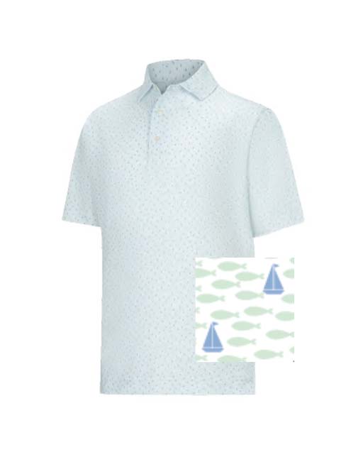 Polo de golf FootJoy, Offshore Print Lisle