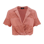 Blusa Milk & Honey Mangas Cortas Lisa Encaje Para Damas by Milk & Honny