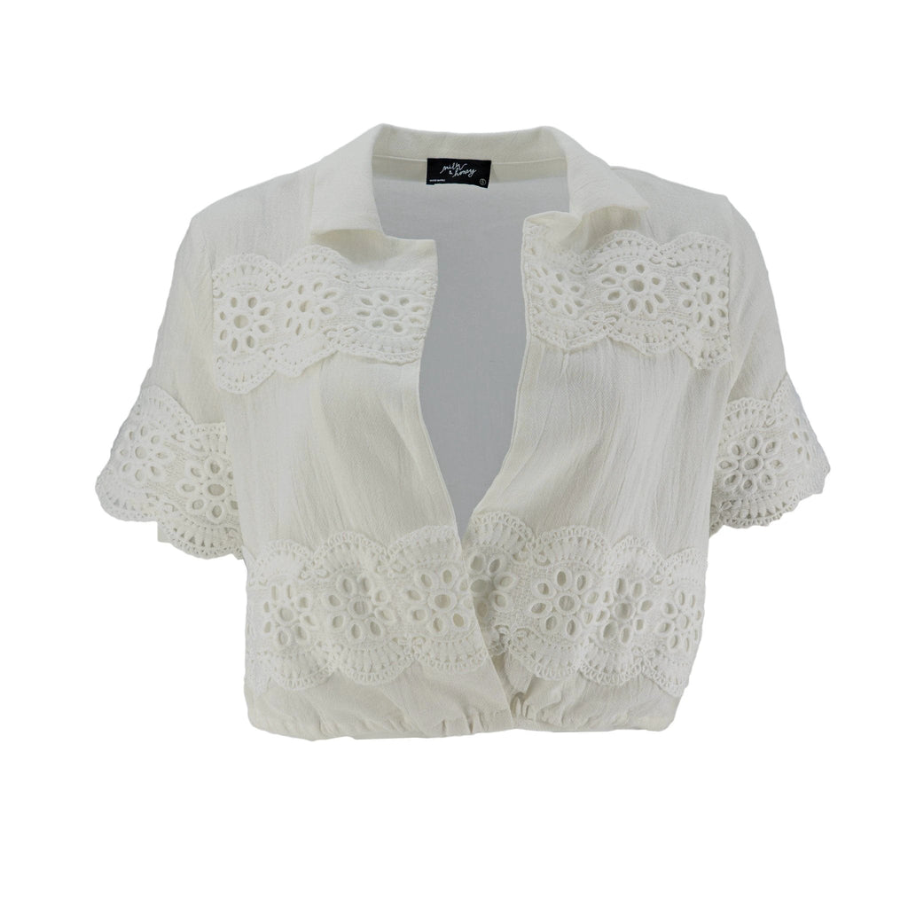 Blusa Milk & Honey Mangas Cortas Lisa Encaje Para Damas by Milk & Honny