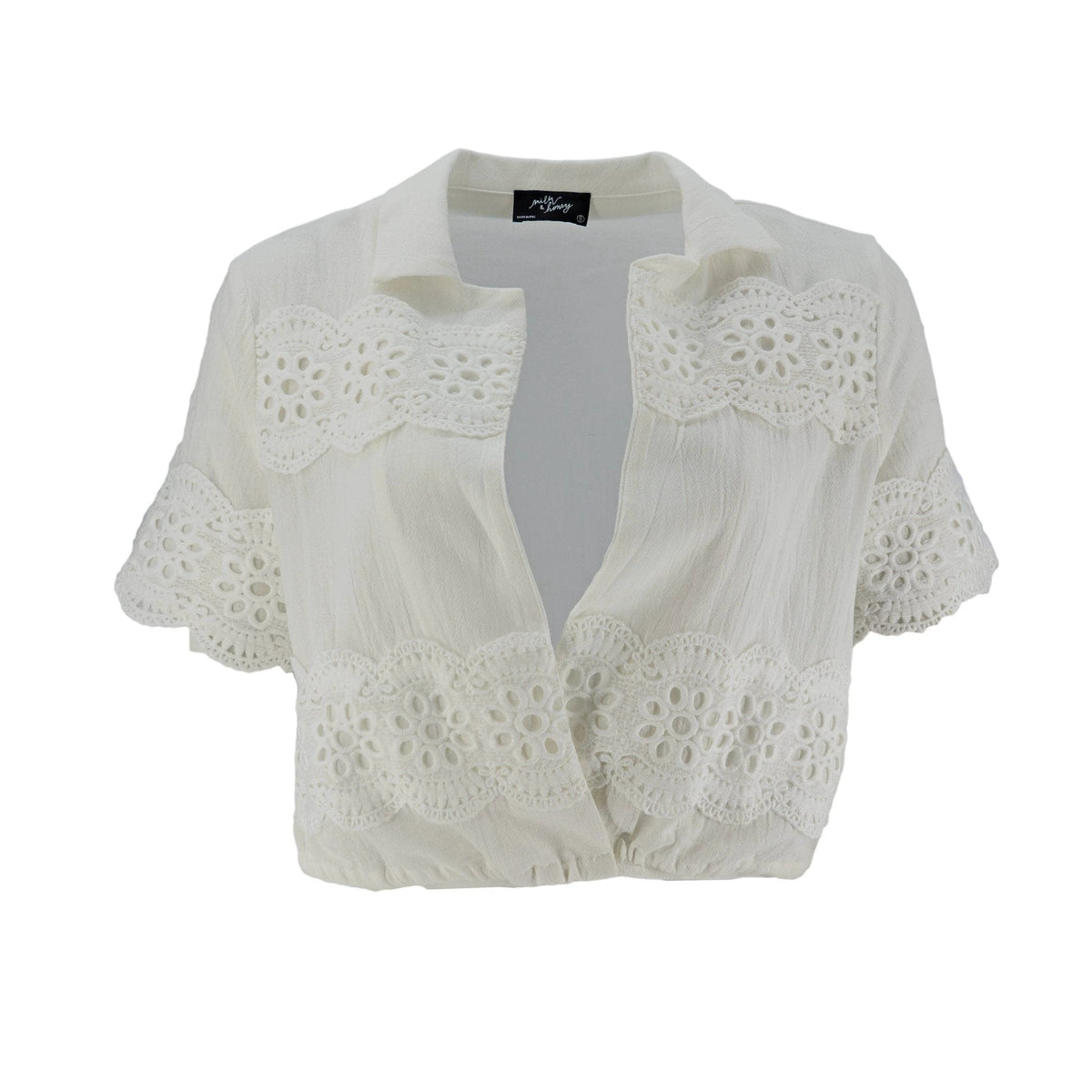 Blusa Milk & Honey Mangas Cortas Lisa Encaje Para Damas by Milk & Honny