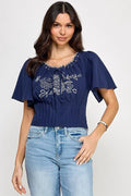 Blusa Milk & Honey Mangas Cortas Estampada Para Damas by Milk & Honny