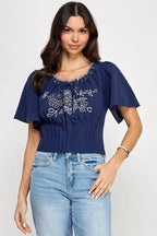 Blusa Milk & Honey Mangas Cortas Estampada Para Damas by Milk & Honny