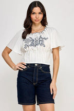 Blusa Milk & Honey Mangas Cortas Estampada Para Damas by Milk & Honny
