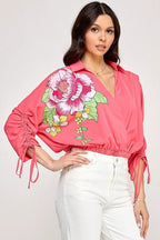 Blusa Milk & Honey Mangas 3/4 Estampada Para Damas by Milk & Honny