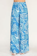 Pantalones Milk & Honey Pierna Ancha con Estampado de Hojas para Damas