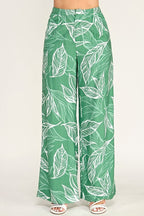 Pantalones Milk & Honey Pierna Ancha con Estampado de Hojas para Damas – vista 2