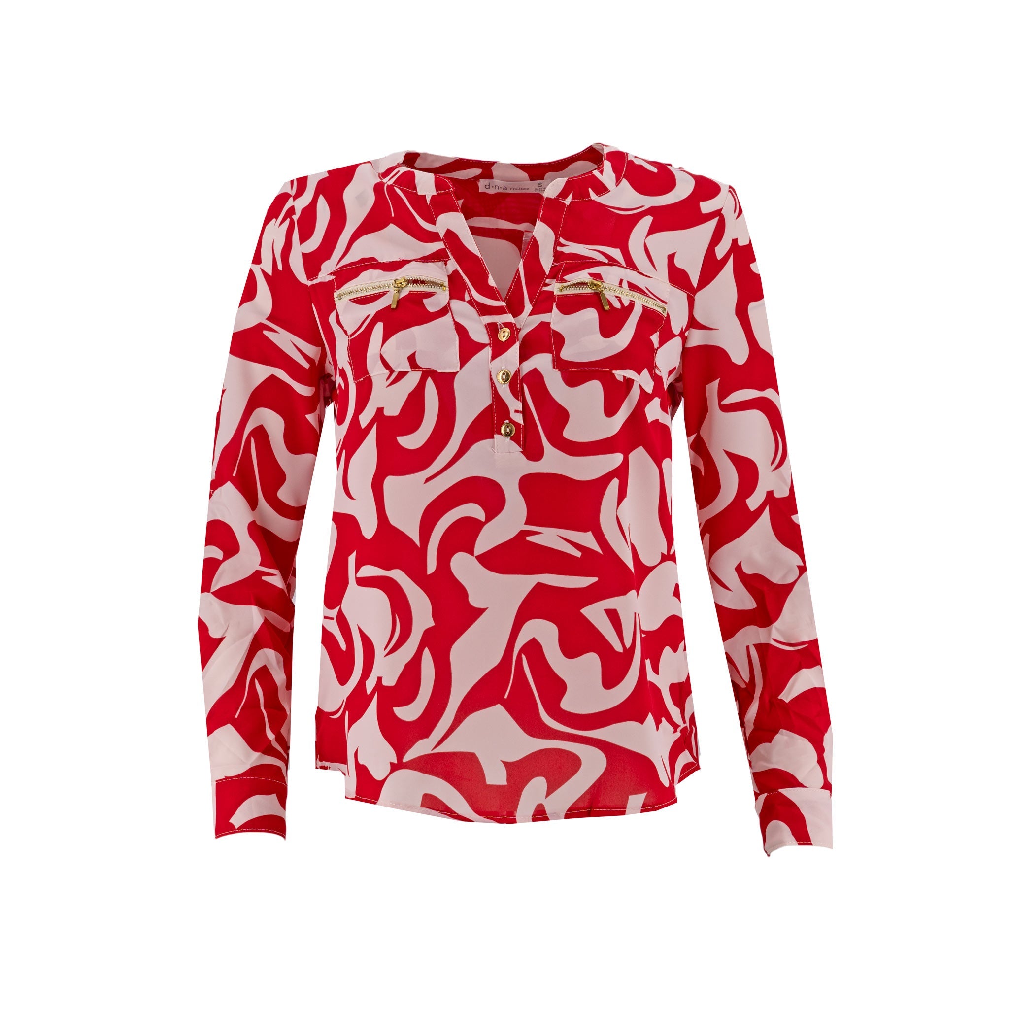 Blusa Dna Couture Mangas Largas Estampado para Damas