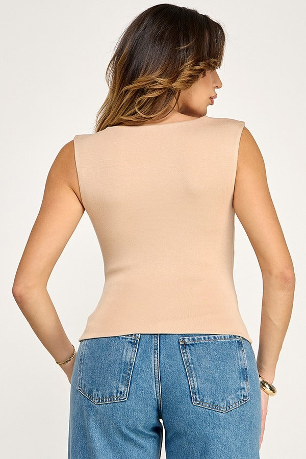 Blusa Milk & Honey sin Mangas Lisa para Damas – vista 3