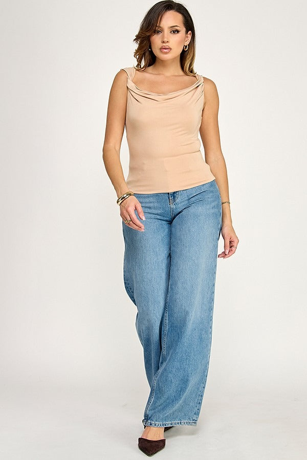 Blusa Milk & Honey sin Mangas Lisa para Damas – vista 5
