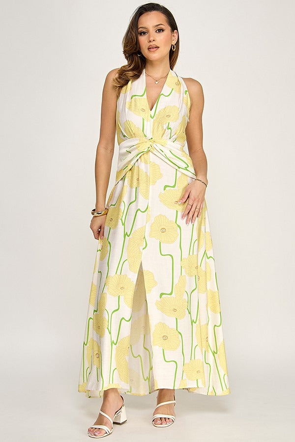 Vestido Milk & Honey sin Mangas Estampado para Damas – YELLOW