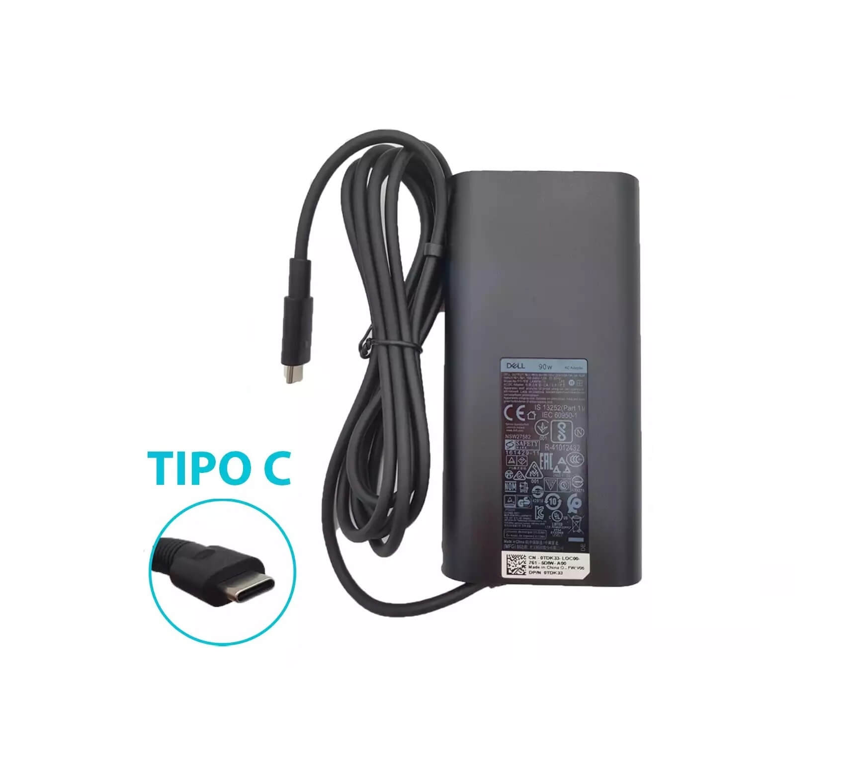 Cargador Dell Para Laptop De 90W USB-C