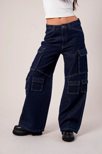 JEANS WIDE LEG CARGO R-M 8342.