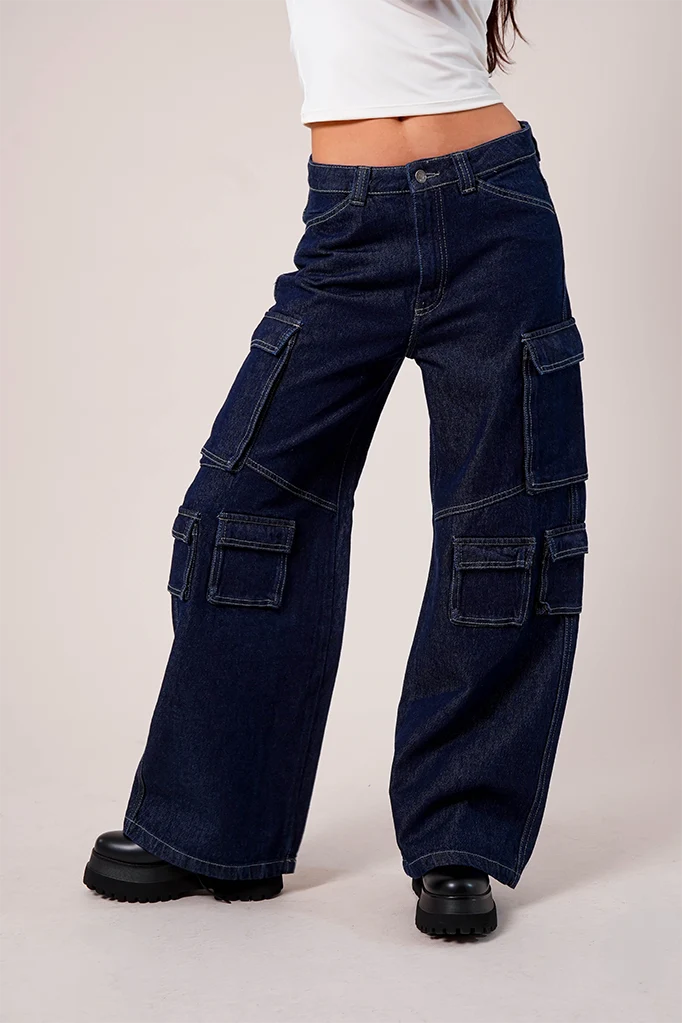 JEANS WIDE LEG CARGO R-M 8342.