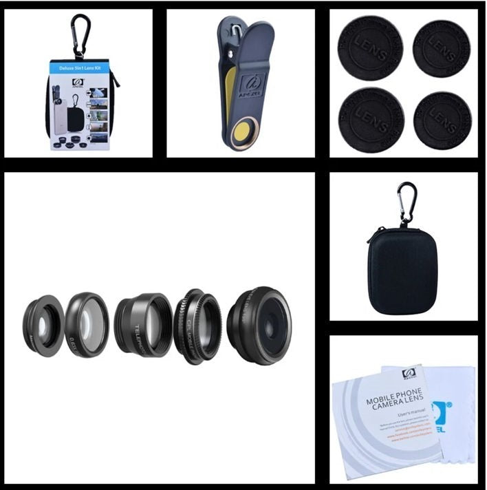 Lentes De Cámara Apexel 5 En 1 Kit 15X
