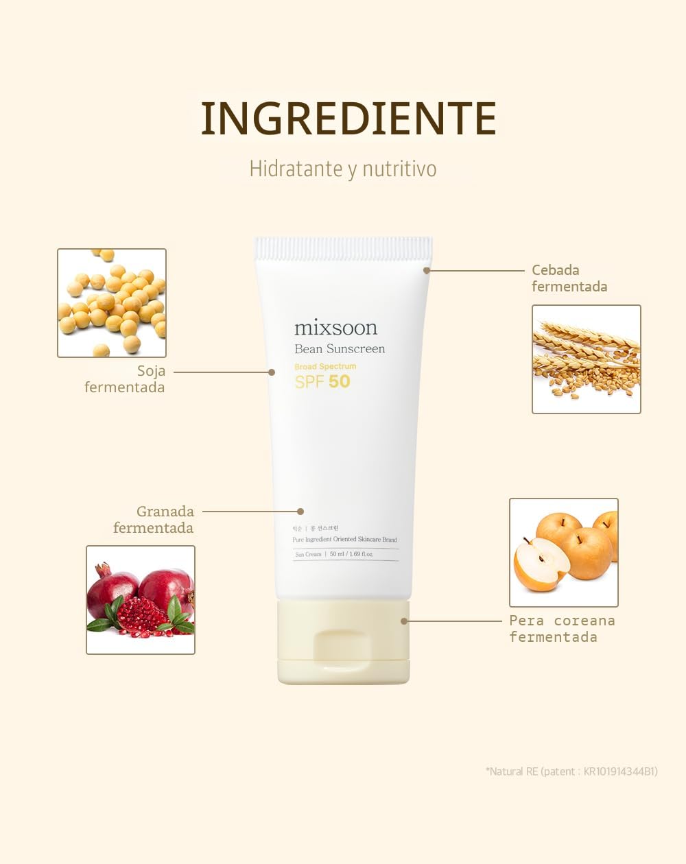 Protector Solar Sérum Facial MIXSOON Bean Hidratante