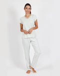 Conjunto Admas Mangas Cortas Classic Stripes Rayas P/ Damas by Admas