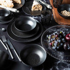 Plato principal negro mate 26cm set x4
