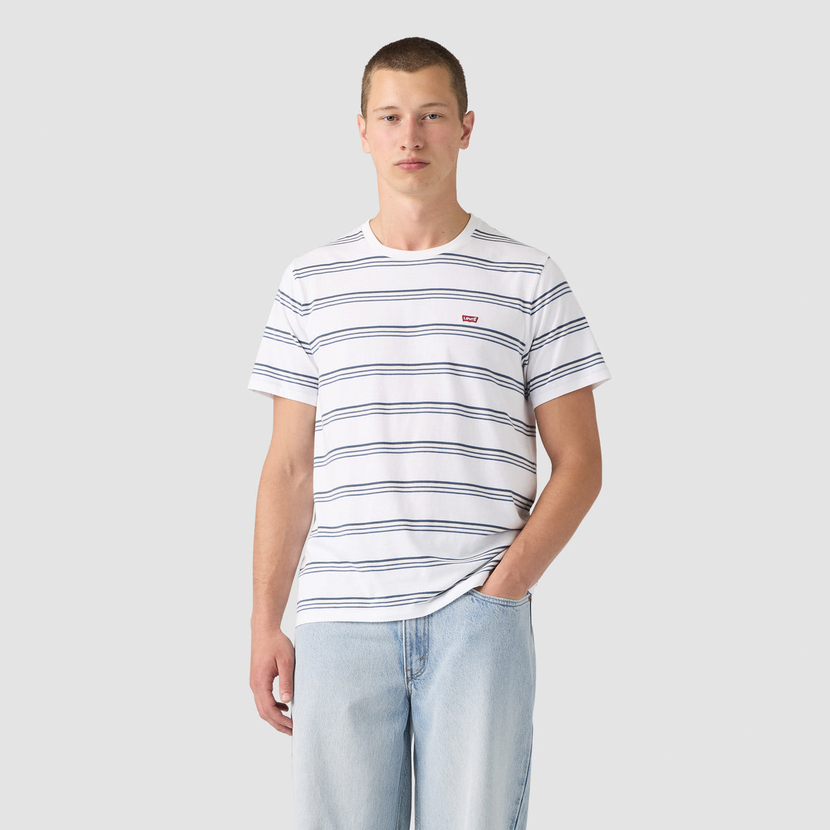 Camiseta Levis Mangas Cortas Rayas para Caballeros – WHITE