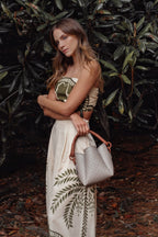 Tulip Bucket Bag, Taupe & Brandy