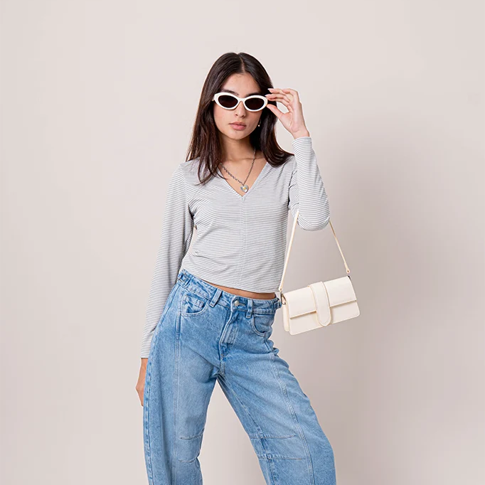 TOP MANGA LARGA RAYAS B-F 8499.