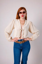 BLUSA FLUIDA BORDADA G-C 8509.