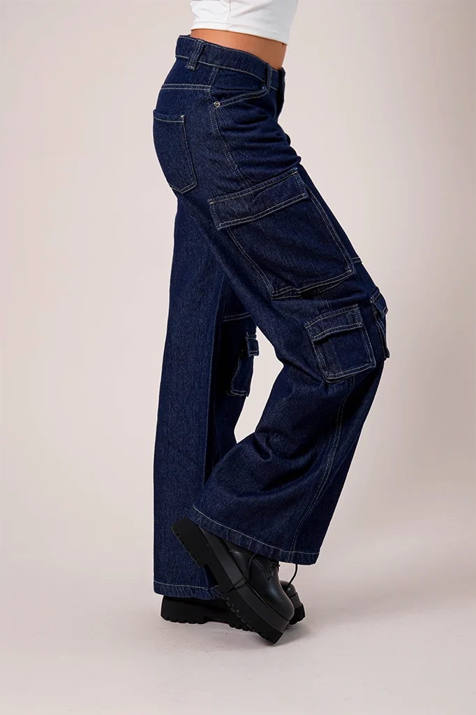 JEANS WIDE LEG CARGO R-M 8342.