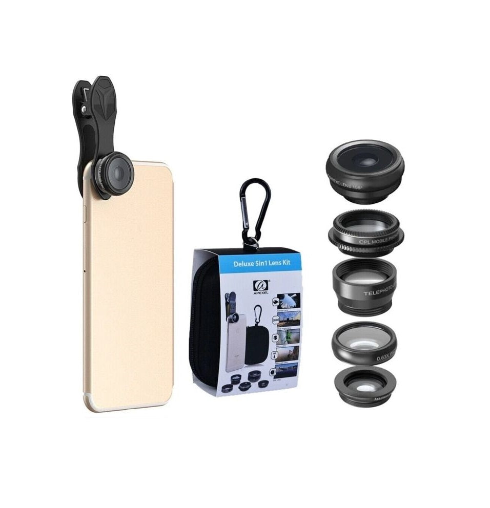 Lentes De Cámara Apexel 5 En 1 Kit 15X