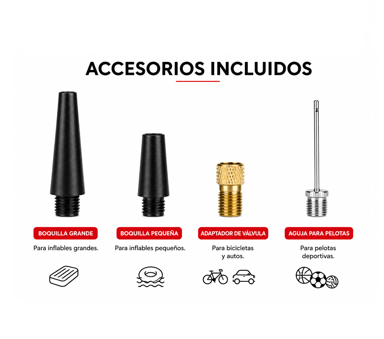Inflador De Aire Portátil Digital Recargable Para Carros, Motos, Bicicletas Y Pelotas