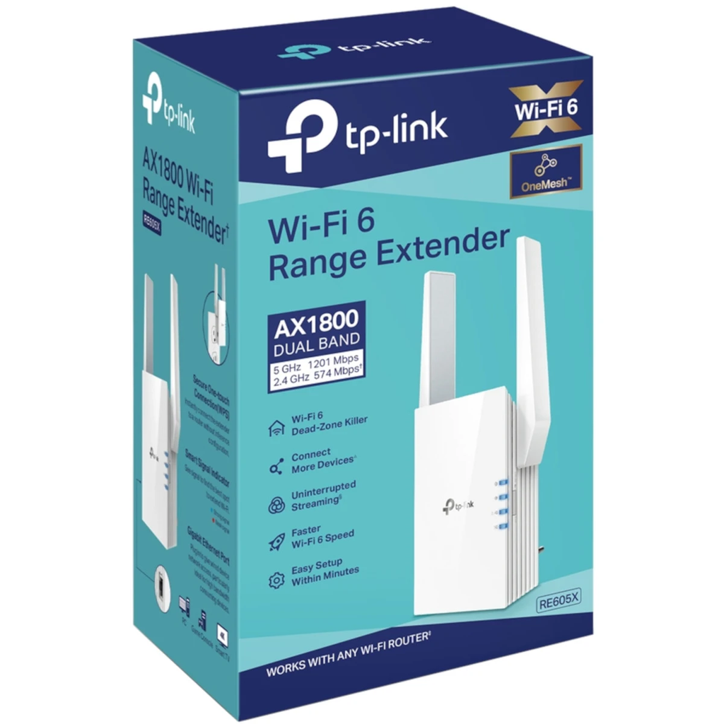 Repetidor Wi-Fi 6 De Doble Banda TP-Link AX1800 RE605X