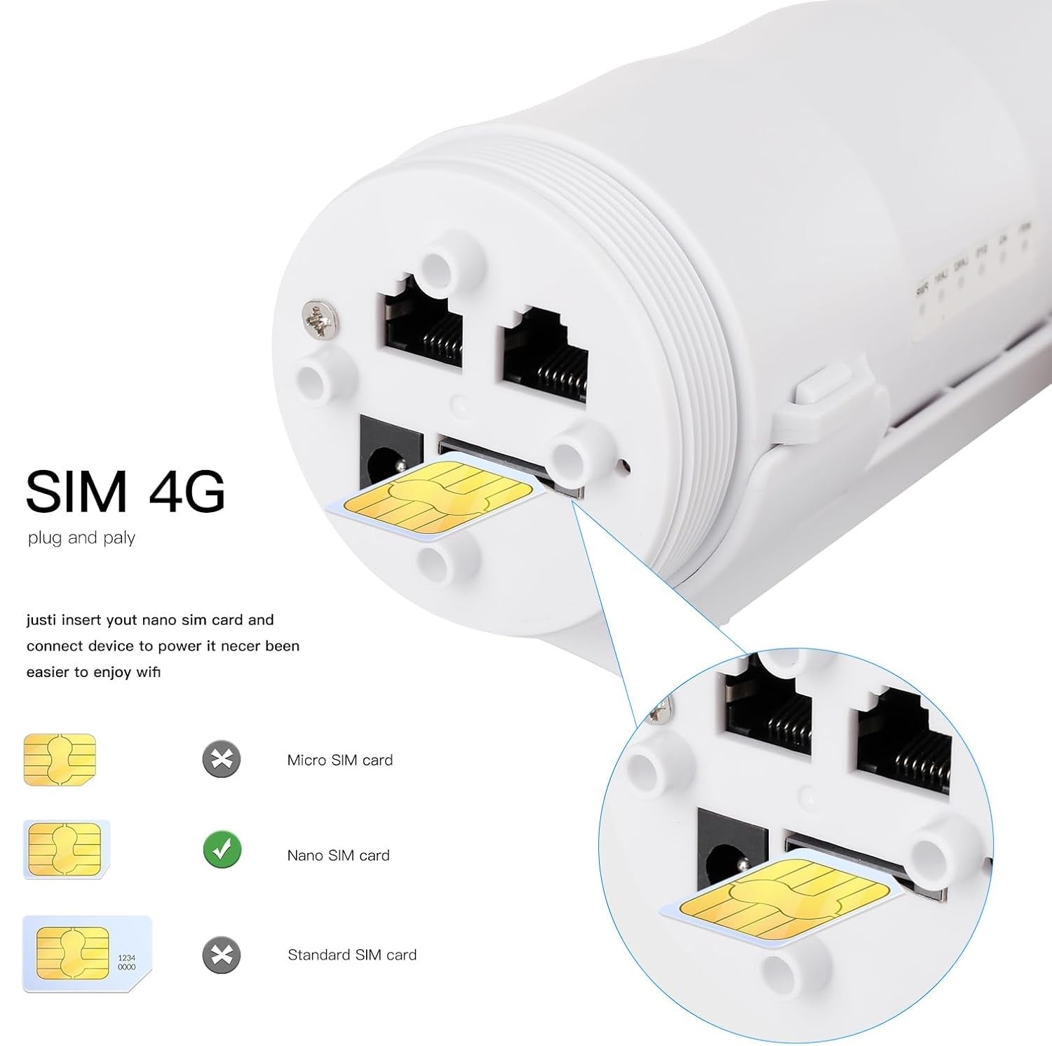 Router WiFi Exterior 4G LTE De Alta Potencia Con Antenas y PoE