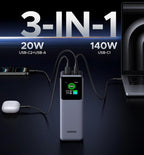 Cargador Portátil Ugreen De Alta Potencia 200W Con 3 Puertos y Batería De 25,000mAh