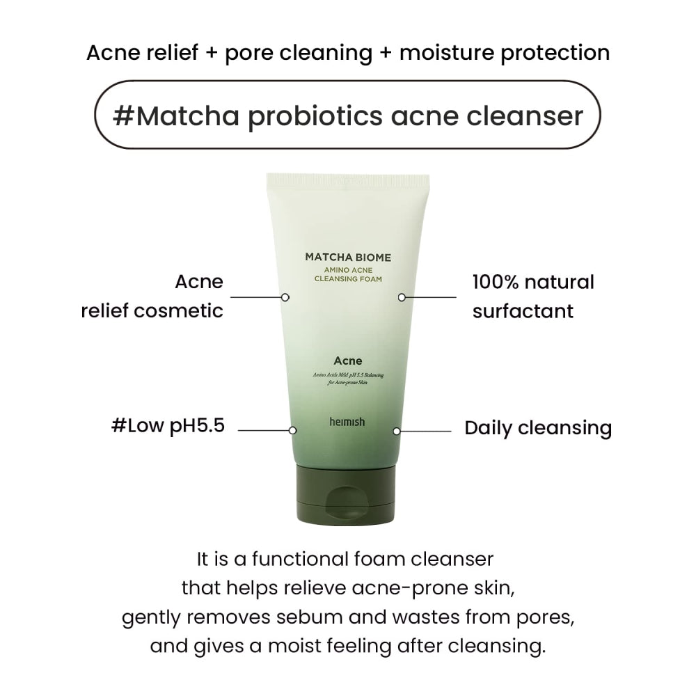 HEIMISH MATCHA BIOME AMINO ACNE CLEANSING FOAM