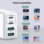 Cargador 2 USB C + 2 Puertos USB (40W)