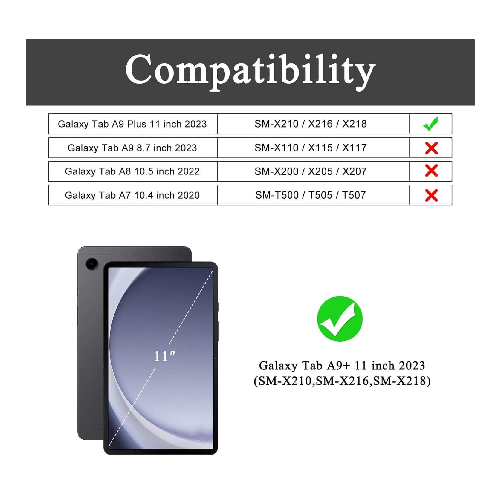 Cover Tipo Libro Para Samsung Galaxy Tab A9+