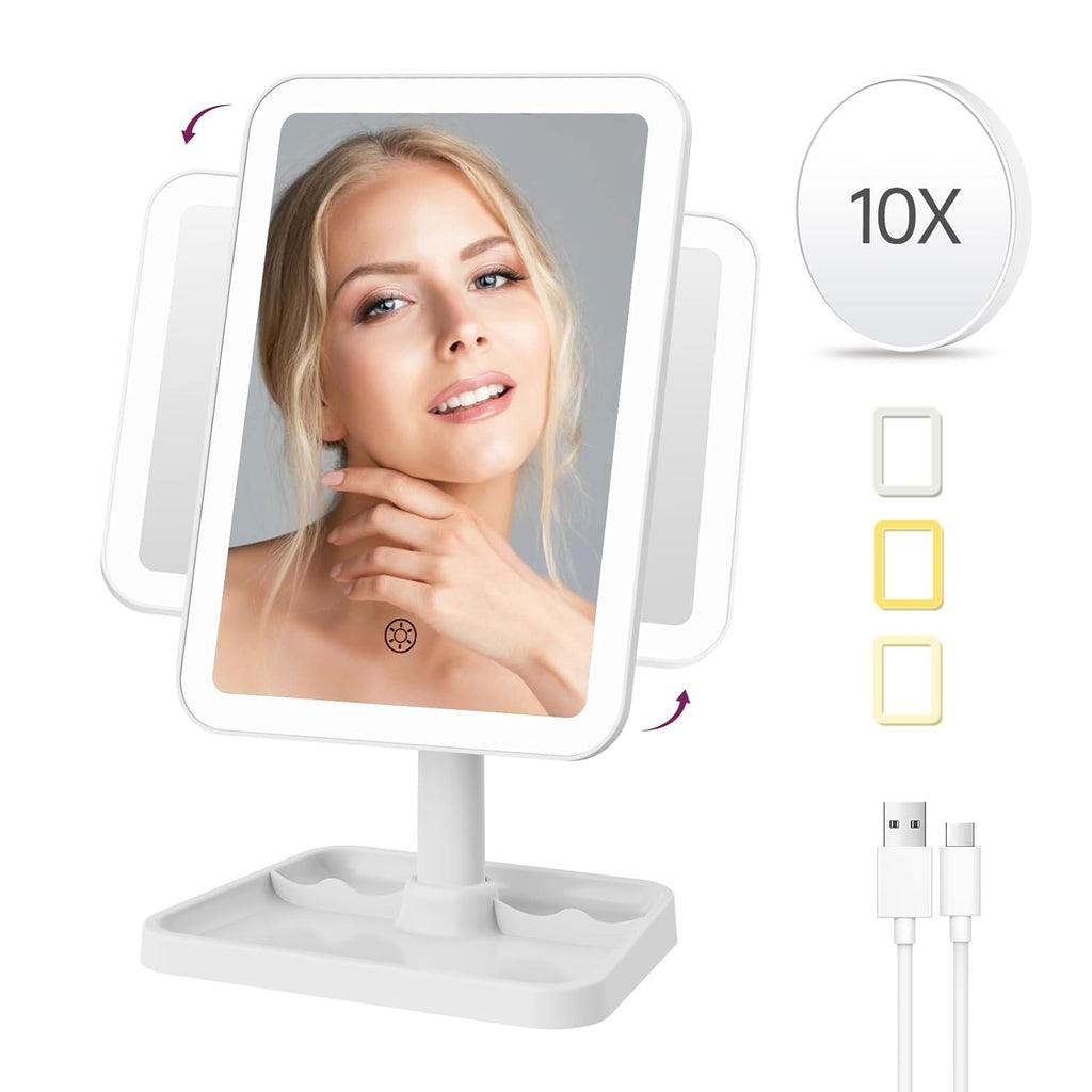 Espejo Led De Maquillaje Recargable