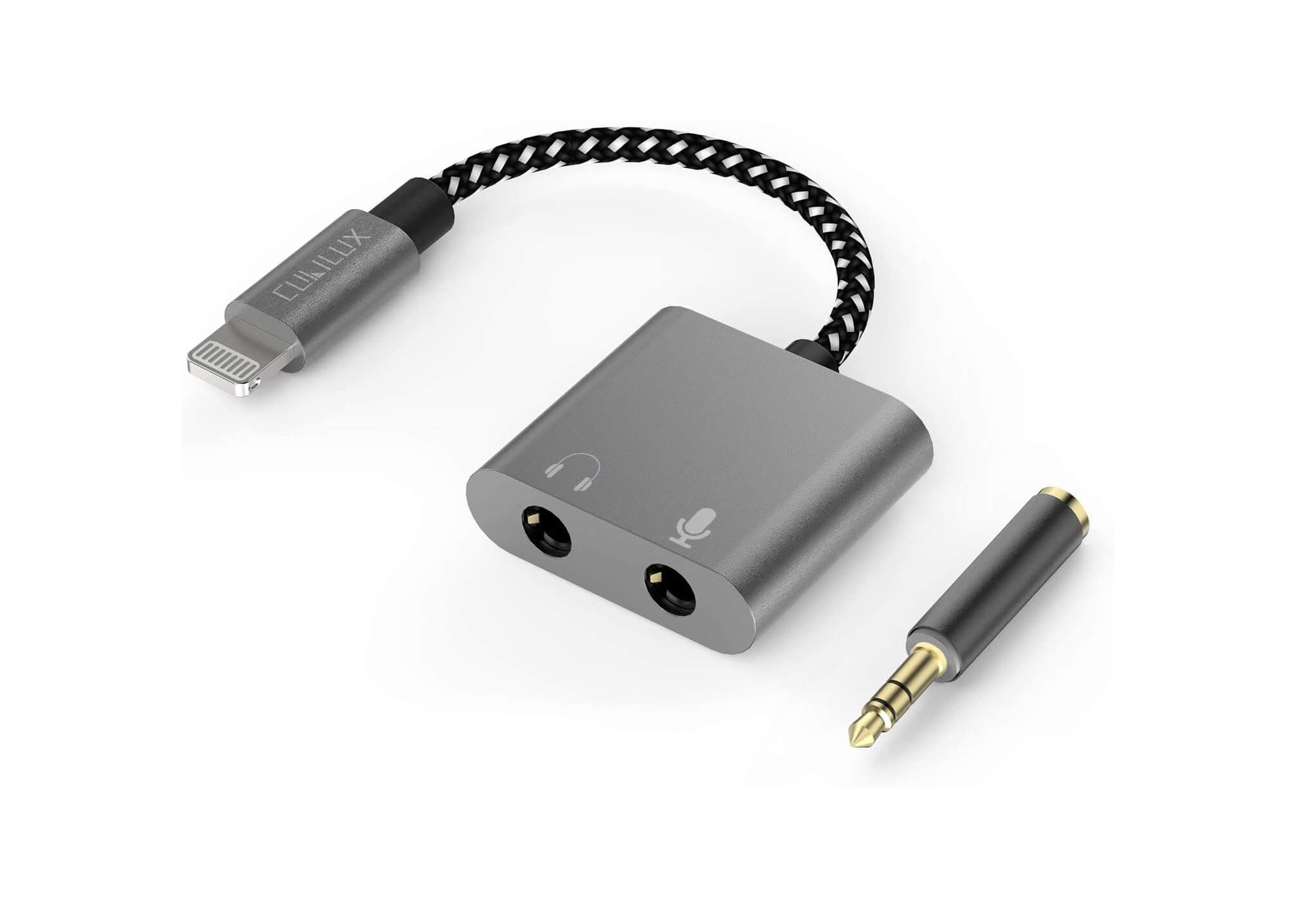Adaptador de Micrófono Lightning y Conector de Auriculares