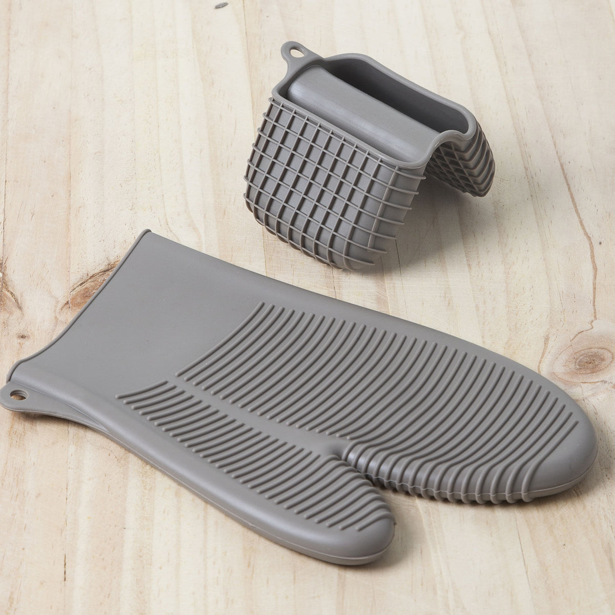 Mini guante cuadros silicona gris