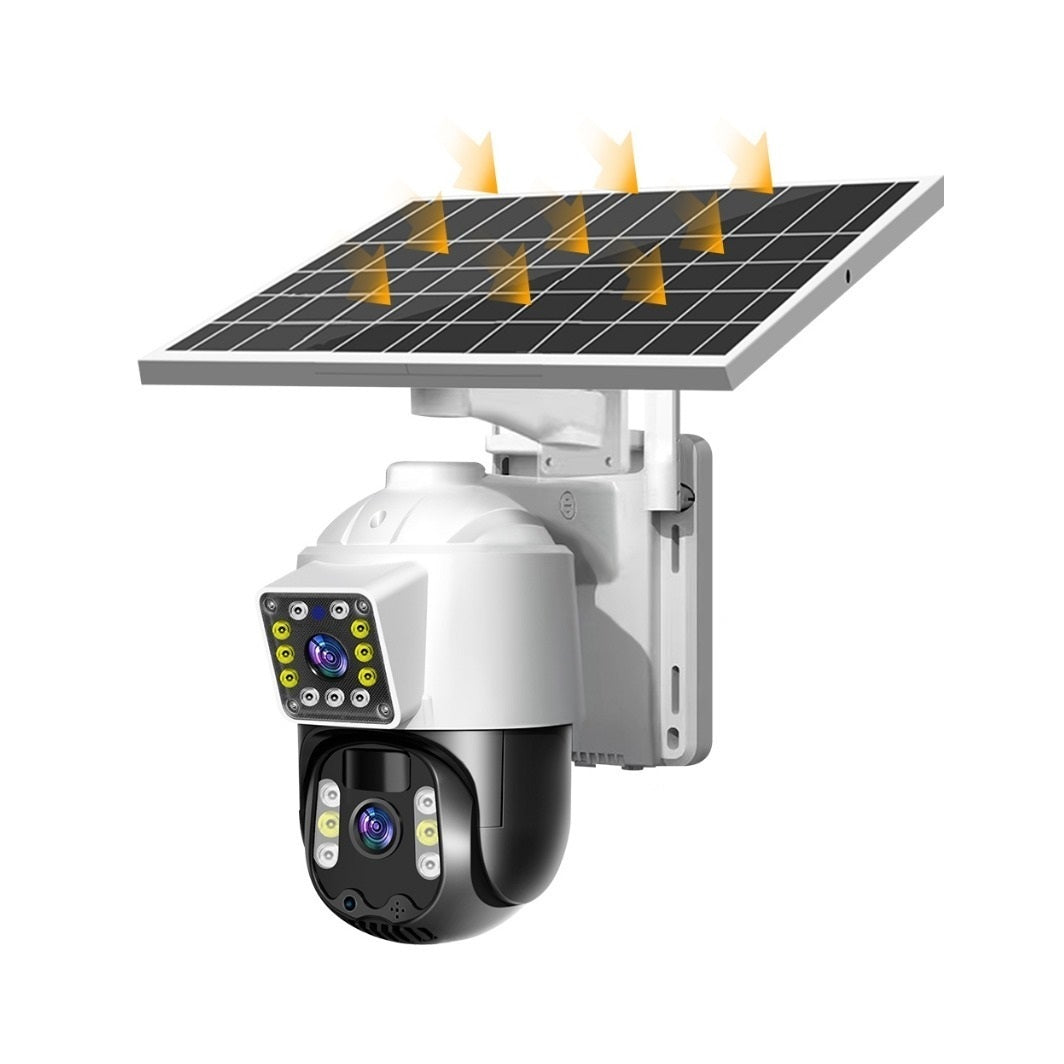 Cámara De Seguridad Solar Exterior WiFi 4K Con Visión Nocturna 360° y Detección Inteligente