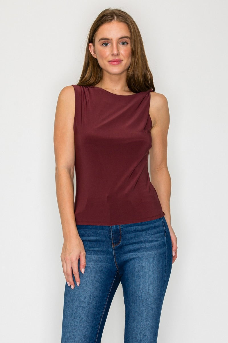 Blusa Dna Couture sin Mangas Lisa para Damas