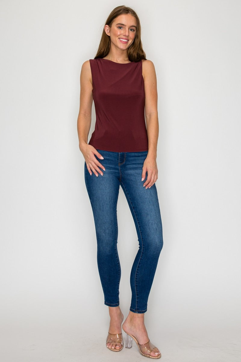 Blusa Dna Couture sin Mangas Lisa para Damas