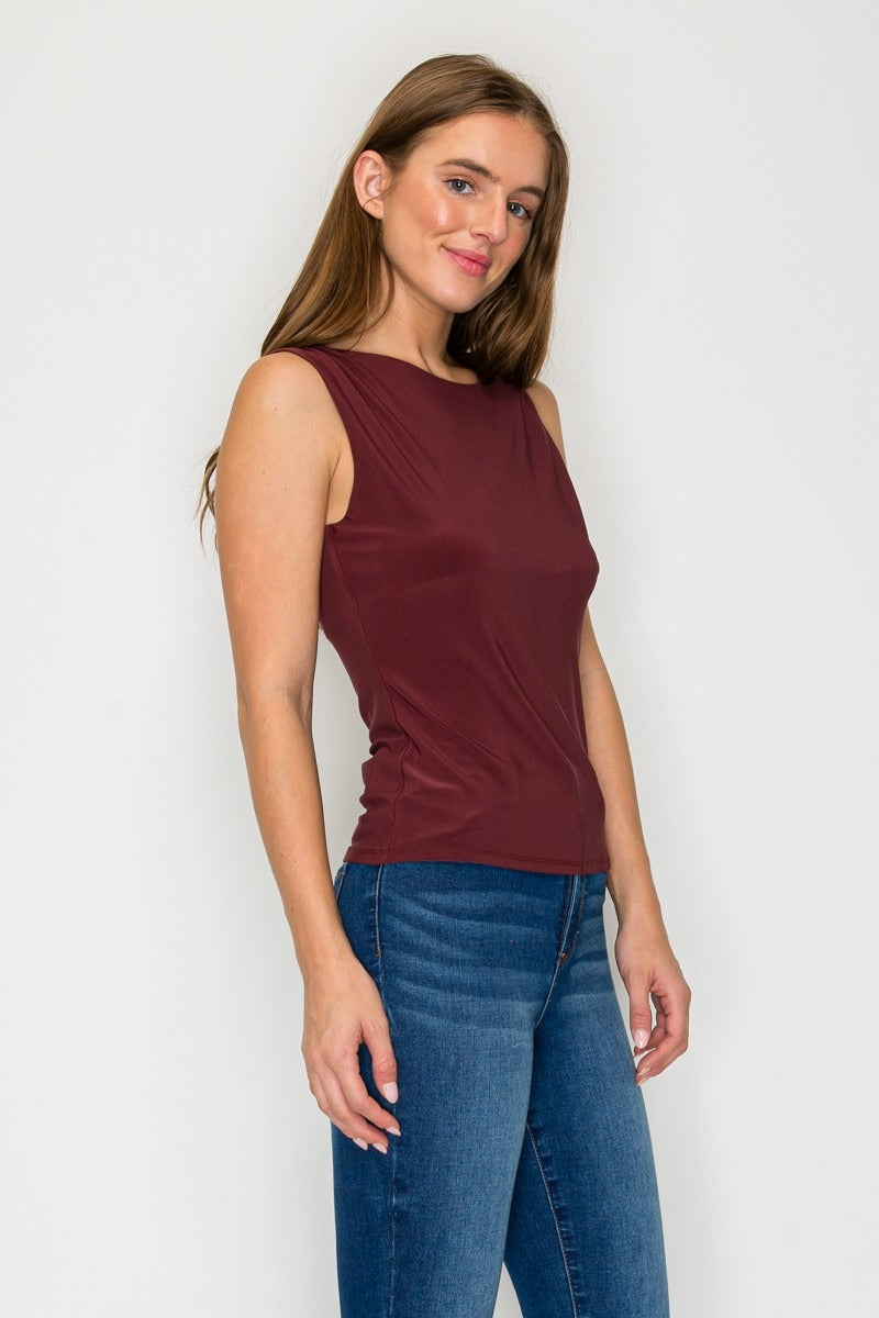 Blusa Dna Couture sin Mangas Lisa para Damas