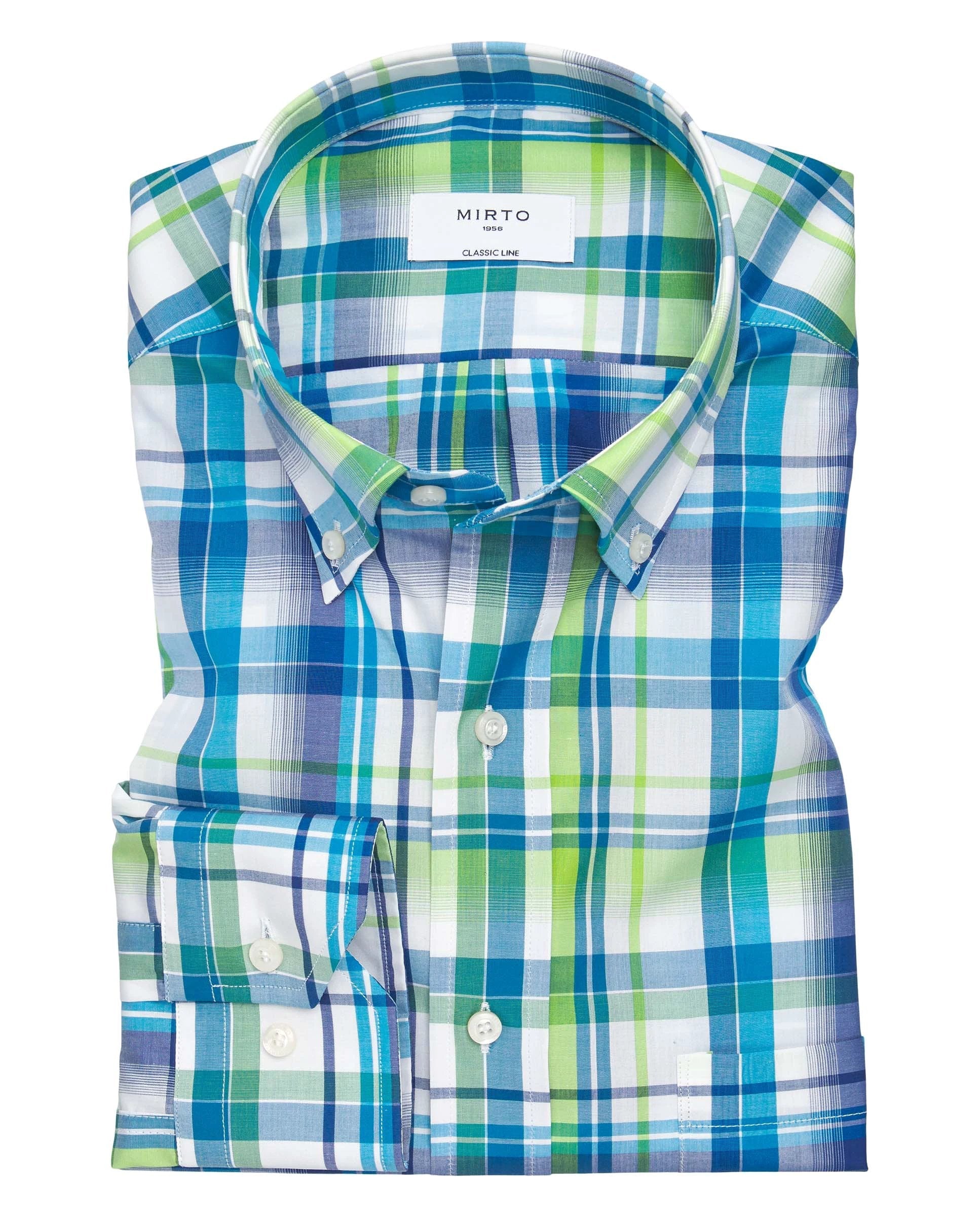 Camisa Mirto Mangas Largas Cuadros P/ Caballeros 6505 by Mirto