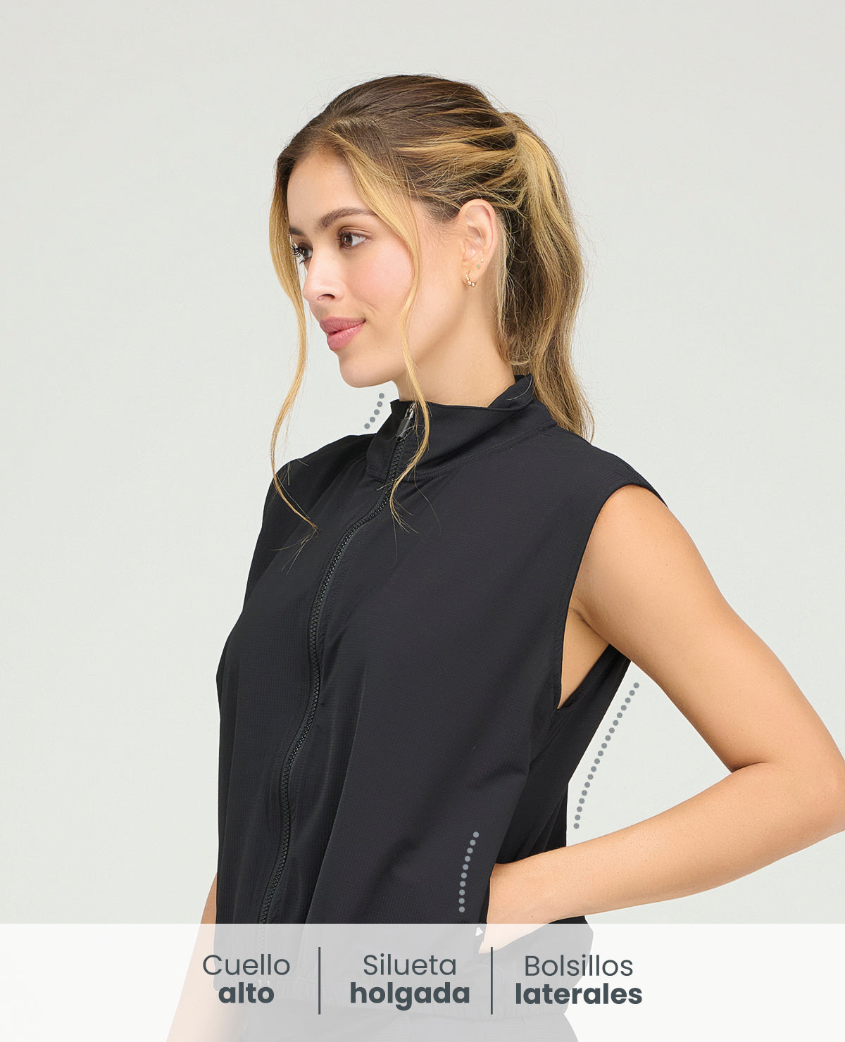 Chaleco Deportivo | Cuello Alto | Cremallera Frontal - Kliquea